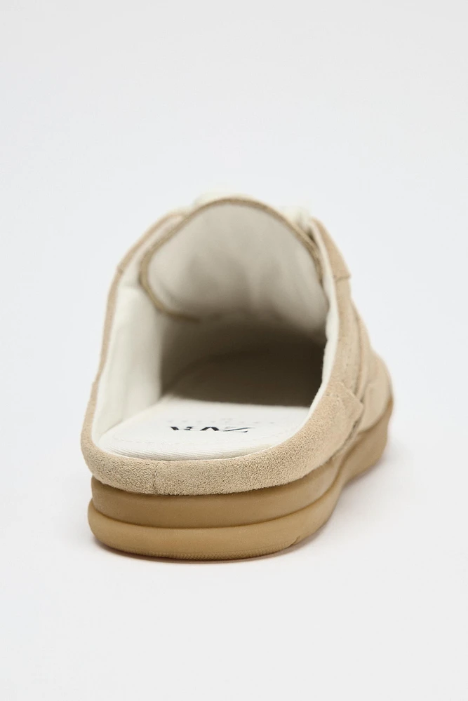 BASKETS OUVERTES À L'ARRIÈRE EN CUIR