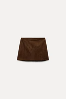 SUEDE LEATHER MINI SKIRT ZW COLLECTION