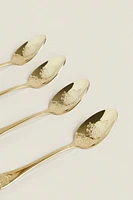 PACK OF DESSERT SPOONS WITH DECORATIVE ENGRAVING (PACK OF 4)