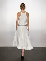Jupe midi empiècement 100 % coton