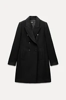 DOUBLE BREASTED WOOL BLEND COAT