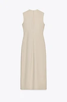 LINEN BUCKLE MIDI DRESS