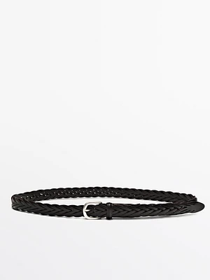 Ceinture tressée en cuir