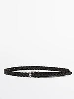 Braided leather belt