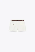 PLEATED SHORTS WITH BELT