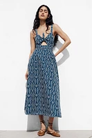 ROBE MIDI BRODERIES AJOURÉES EFFET GOMME