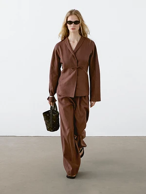 Flowing 100% linen kimono