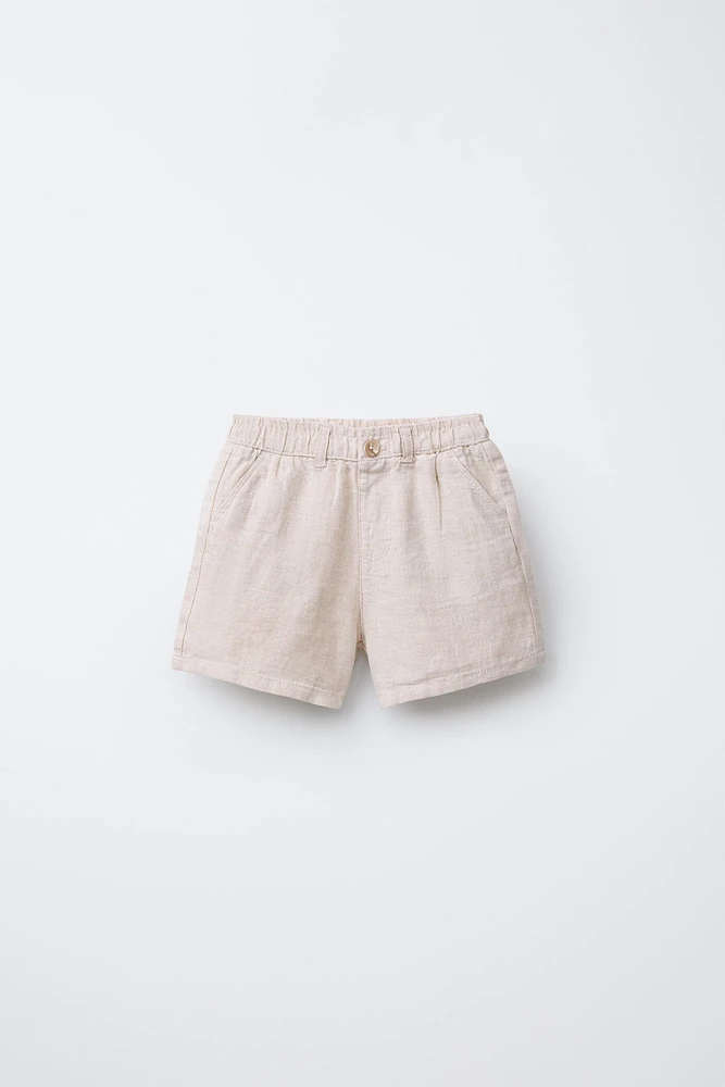 100% LINEN SHORTS