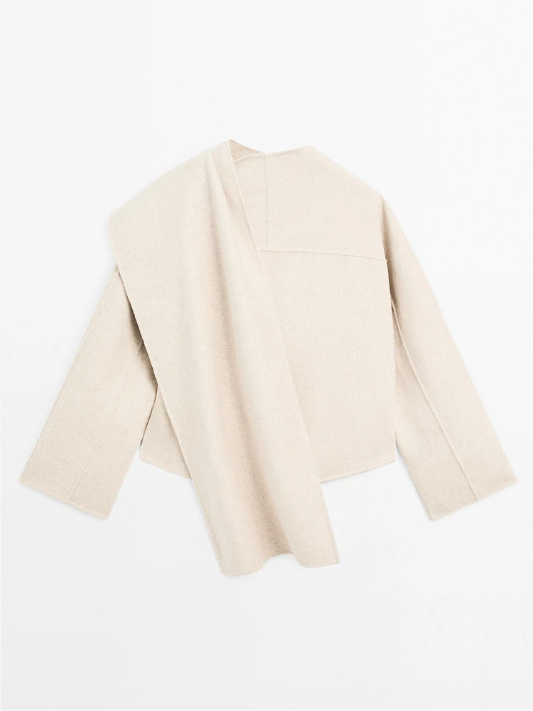 Short coat with scarf detail