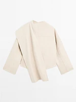 Short coat with scarf detail