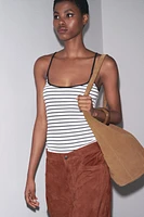 RIBBED STRAPPY TANK TOP