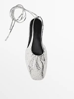 Metallic slingback ballet flats
