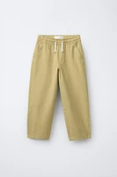 PANTALON EN COTON AVEC ÉLASTIQUES