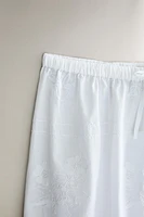 PANTALON COTON BRODERIES