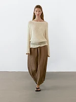 Lightweight pleated skirt with elasticated waistband