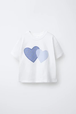 GINGHAM CHECK PATCH T-SHIRT