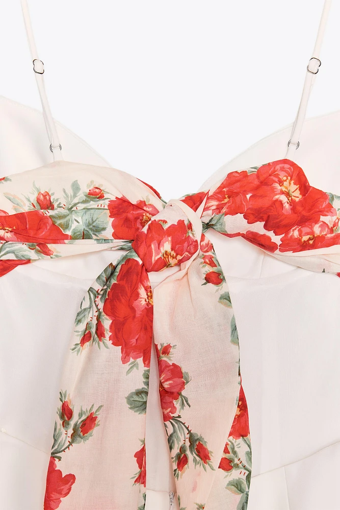 CUT OUT HANDKERCHIEF SHORT JUMPSUIT