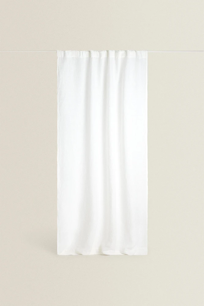 HIGH OPACITY WHITE LINEN CURTAIN