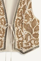 LIMITED EDITION EMBROIDERED STUDDED VEST