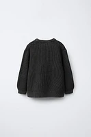 WASHED EFFECT KNIT SWEATER