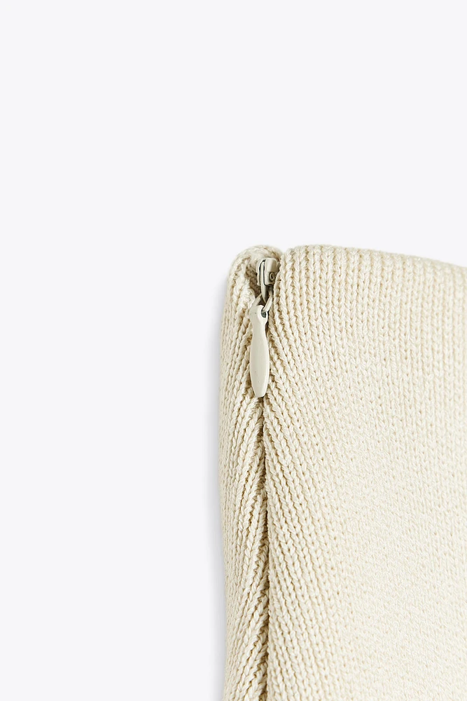 MIXED PLEATED KNIT SKIRT