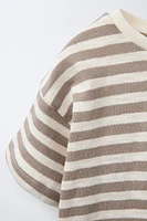 T-SHIRT RUSTIQUE À RAYURES TISSÉES