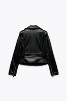 FAUX LEATHER BIKER JACKET