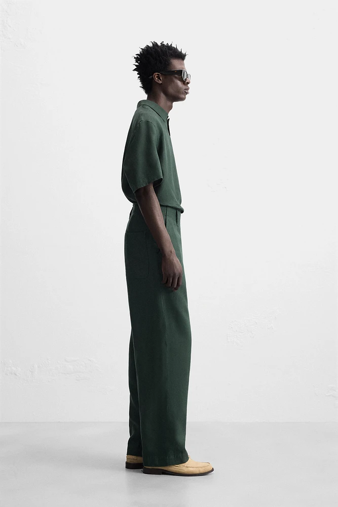 PANTALON STRAIGHT FIT 100 % LIN