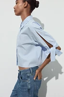 POPLIN SHIRT WITH TIES