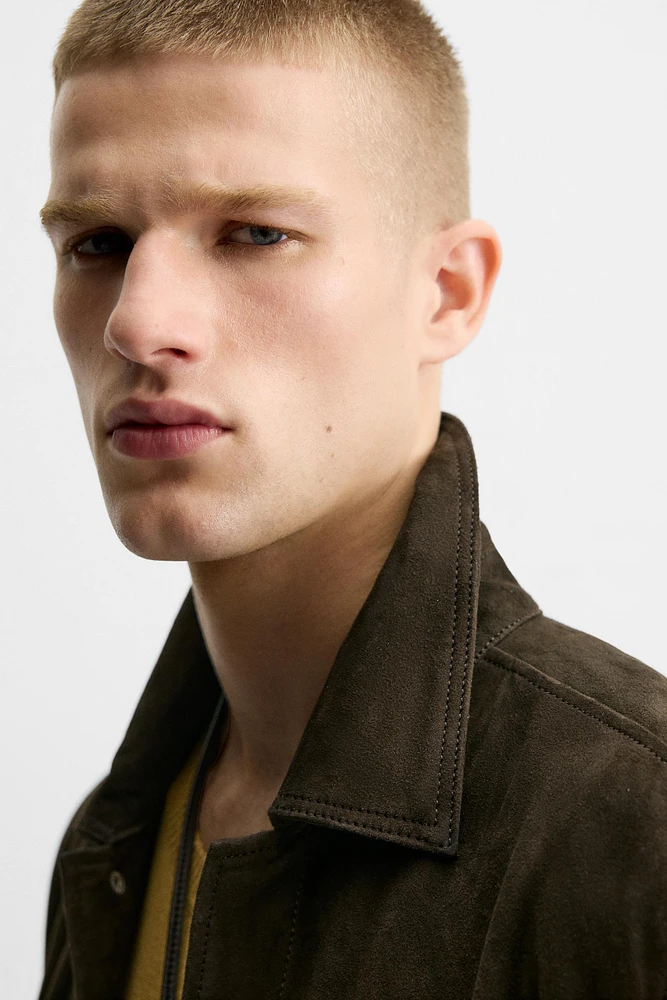 SURCHEMISE EN CUIR DAIM