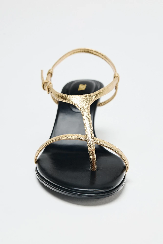 METALLIC STRAPPY SANDALS