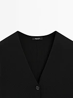 Flowing knit short sleeve cardigan