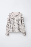 FINE KNIT FLORAL PRINT JACKET