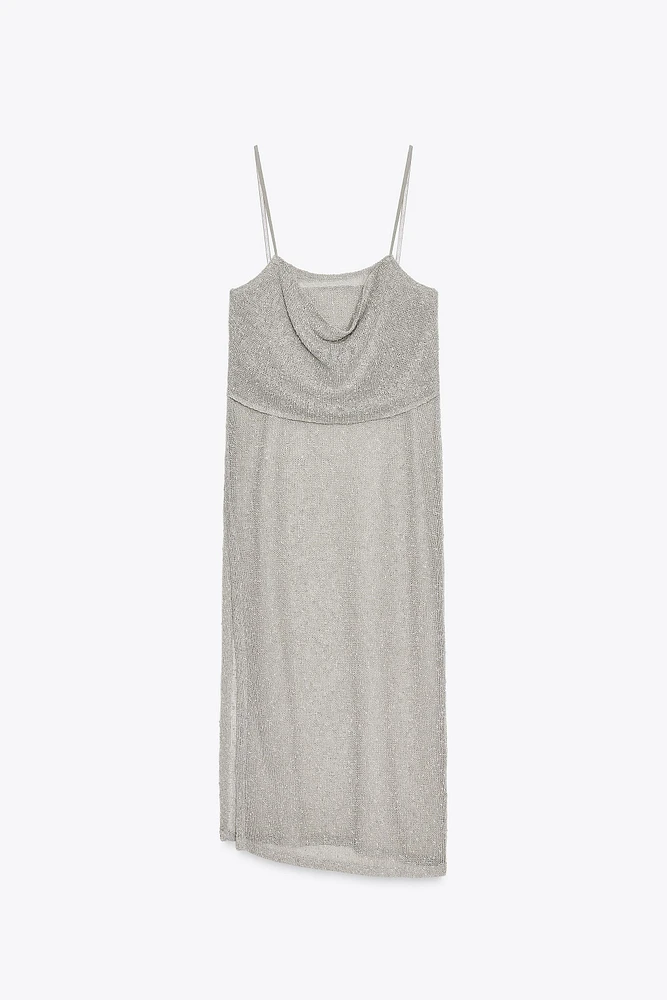 TOP LONG EN MAILLE AJOURÉE