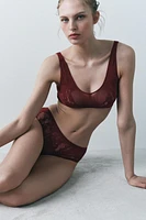 BRALETTE BRETELLES LARGES SANS COUTURES DENTELLE