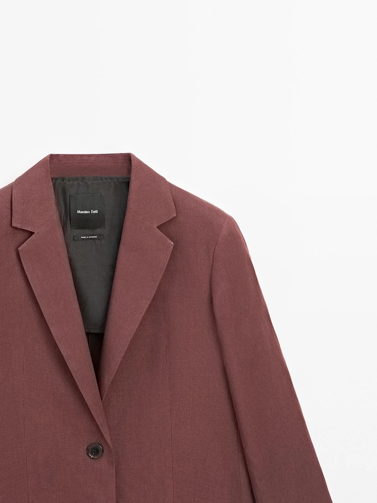 100% linen two-button blazer