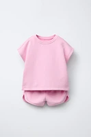 PLAIN MEDIUM WEIGHT T-SHIRT AND BERMUDA SET