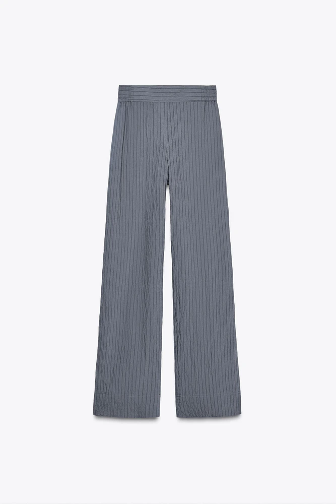 PANTALON LARGE À RAYURES