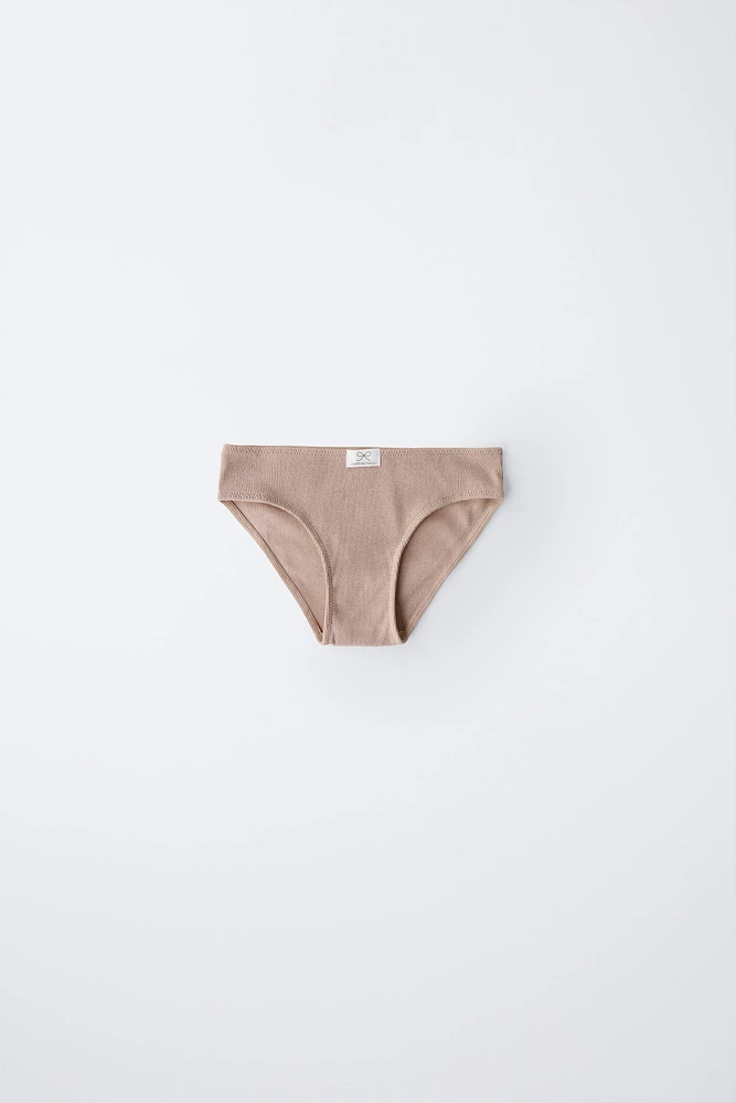 AGES -6/ THREE-PACK OF RIBBED BRIEFS WITH LABEL