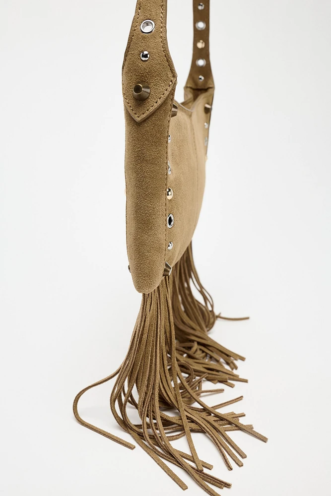 FRINGED SUEDE BAG