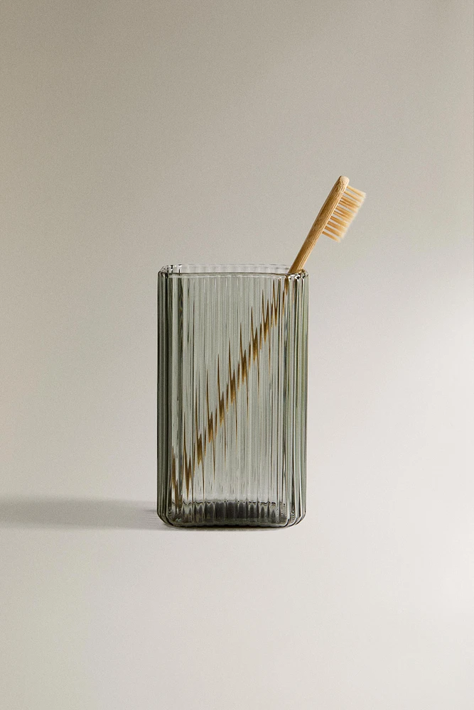 BOROSILICATE GLASS TOOTHBRUSH HOLDER