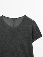 T-shirt 100 % lin à manches courtes