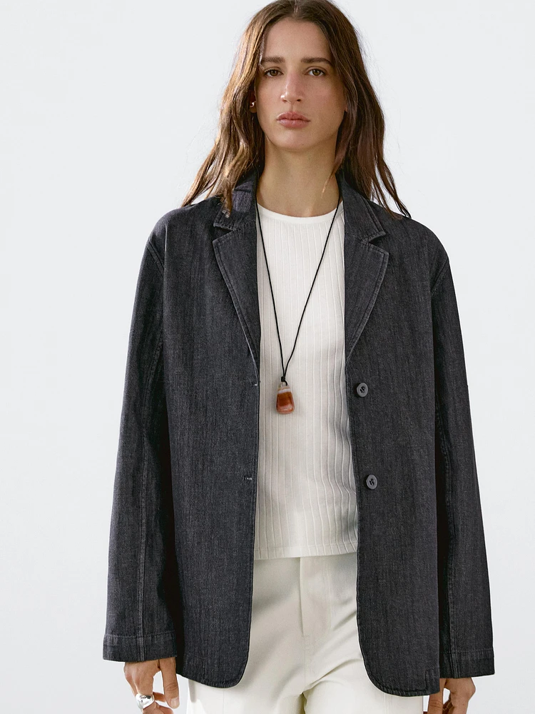Blazer loose fit denim