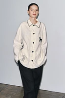 EMBROIDERED LINEN OVERSHIRT ZW COLLECTION