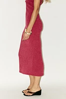 TEXTURED BANDEAU MIDI DRESS