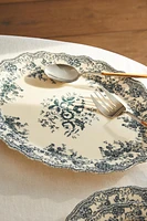 PLAT FAÏENCE IMPRIMÉ FLEURS