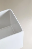 WHITE EARTHENWARE BATHROOM STORAGE JAR