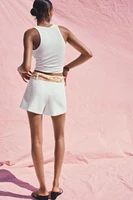 HIGH-WAISTED SCARF SHORTS