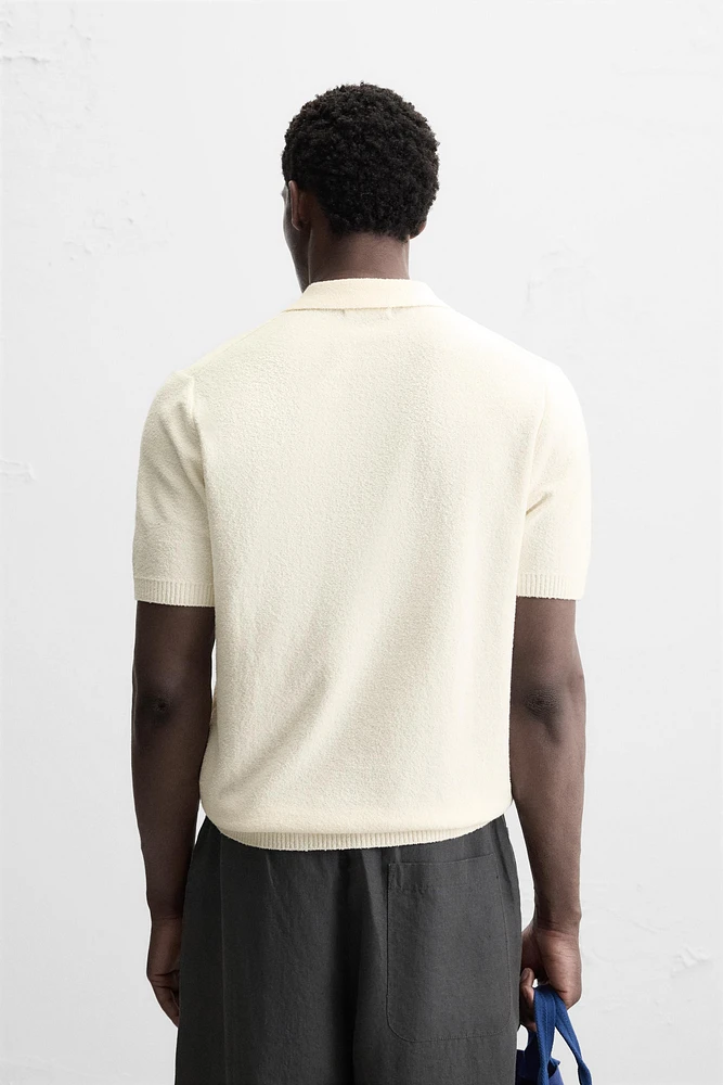 TEXTURED KNIT POLO SHIRT