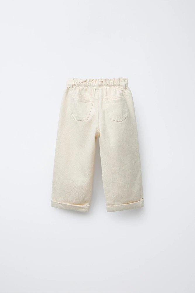 PANTALON EN SERGE PAPERBAG